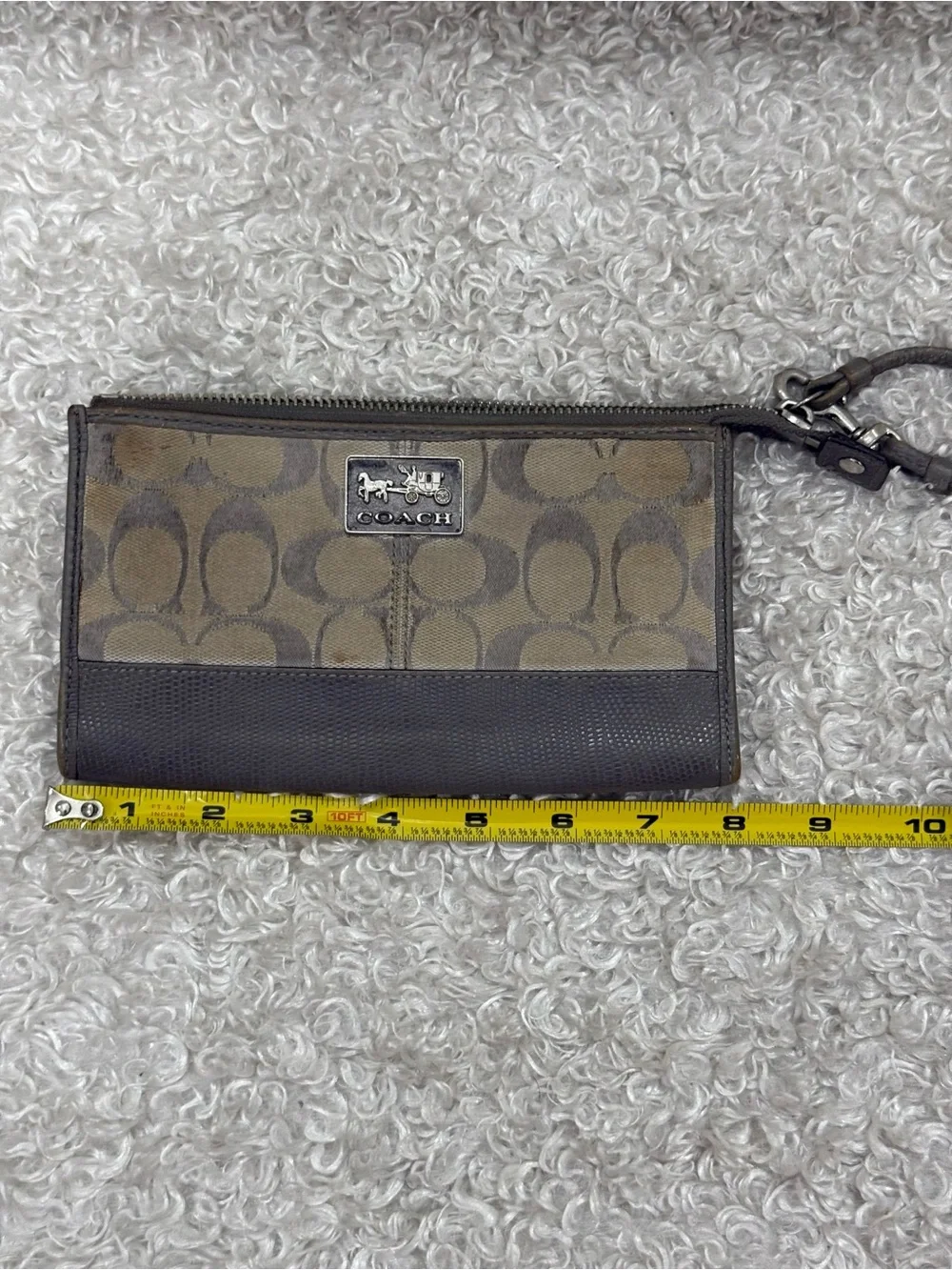 Coach Signature Canvas Wristlet Wallet